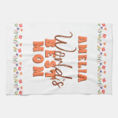 世界の最高の母花フローラ母の日 キッチンタオル (横)