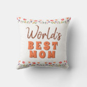 世界の最高の母花フローラ母の日 クッション (裏面)