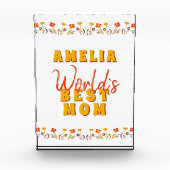 世界の最高の母花フローラ母の日 フォトブロック (正面)