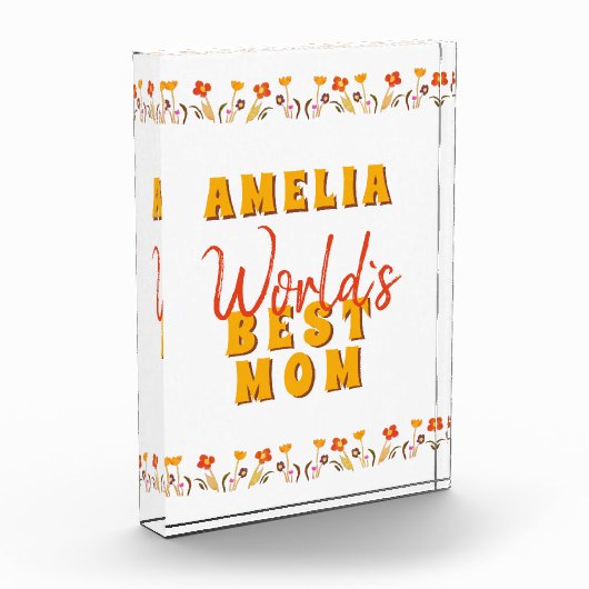 世界の最高の母花フローラ母の日 フォトブロック (左)