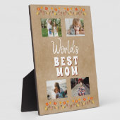 世界の最高の母花フローラ素朴写真 フォトプラーク (側面)