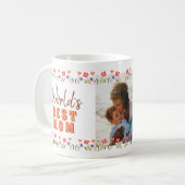 世界の最高の母花母の日の写真 コーヒーマグカップ (正面左)