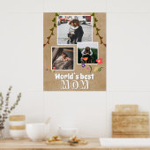 世界の最高の母花Old紙3写真 ポスター (キッチン)