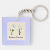 世界の最高の母虹彩と蝶の紫 キーホルダー (裏面)