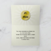 世界の最高の母賞の証票 カード (内部)