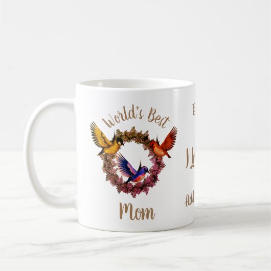 世界の最高の母鳥フローラパーソナライズされた コーヒーマグカップ (左)