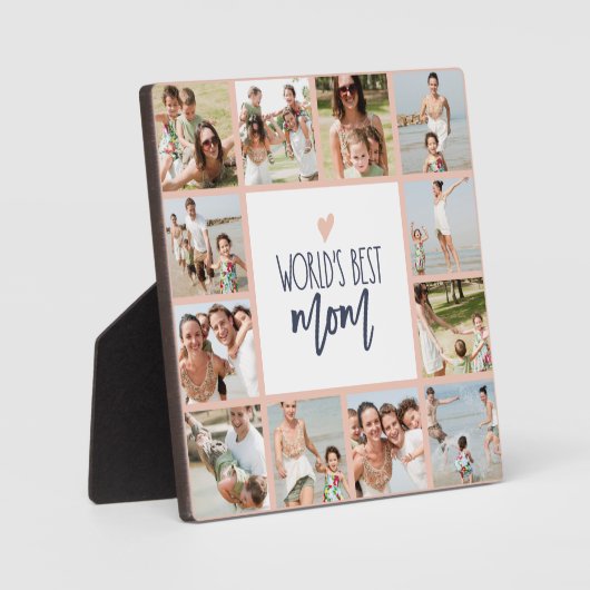 世界の最高の母12写真コラージュのプラーク フォトプラーク (正面)