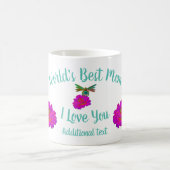 世界の最高の母《植物》百日草パーソナライズされた コーヒーマグカップ (中央)