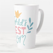 世界の最高の母 |母の日コーヒー カフェラテマグ (右アングル)