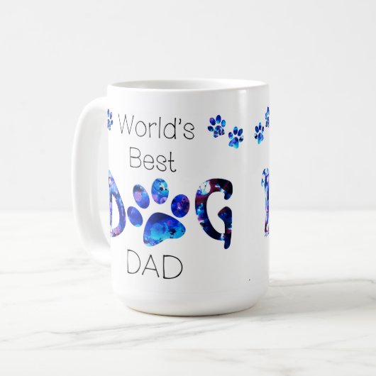 世界の最高の犬のパパ – 父の日 – 犬の恋人 コーヒーマグカップ (正面左)