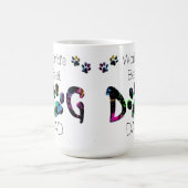 世界の最高の犬のパパ – 犬の父親の日 – 犬の足 コーヒーマグカップ (中央)