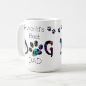 世界の最高の犬のパパ – 犬の父親の日 – 犬の足 コーヒーマグカップ (正面左)