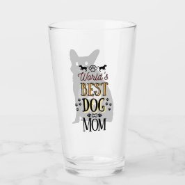 世界の最高の犬のママと文字の犬の写真カスタム タンブラーグラス