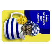 世界の最高の猫のママ。かわいい子ネコの母の日 マグネット (横)