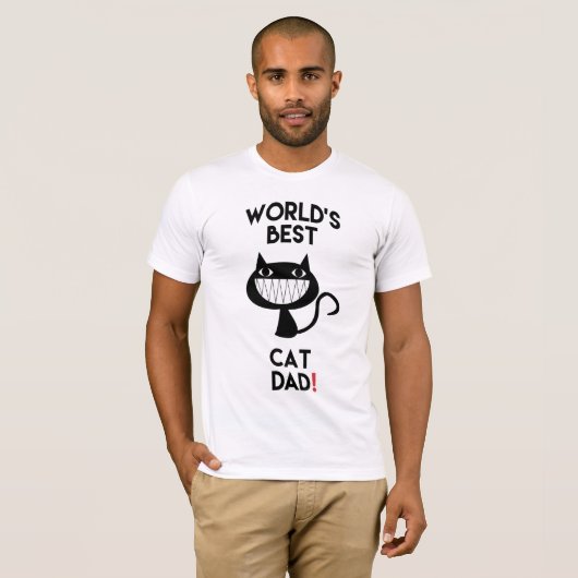 世界の最高の猫パパ!おもしろいTシャツ Tシャツ (正面フル)