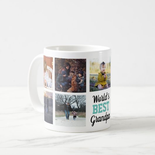 世界の最高の祖父カスタム写真マググ コーヒーマグカップ (正面左)