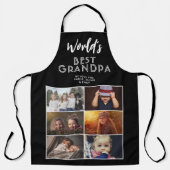 世界の最高の祖父カスタム6写真コラージュ エプロン (正面)