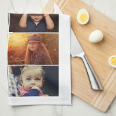 世界の最高の祖父カスタム6写真コラージュ キッチンタオル (四つ折り)