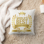 世界の最高の祖父母金ゴールドおもしろい クッション (ブランケット)