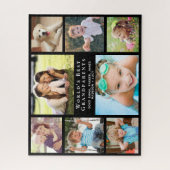 世界の最高の祖父母8フォトブラック ジグソーパズル (縦)