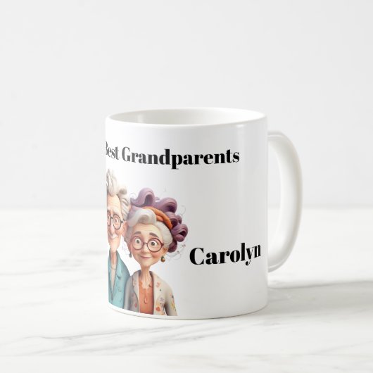 世界の最高の祖父母 – 漫画&おもしろい コーヒーマグカップ (正面右)