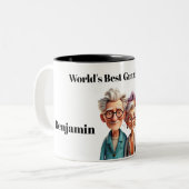 世界の最高の祖父母 – 漫画&おもしろい ツートーンマグカップ (正面左)