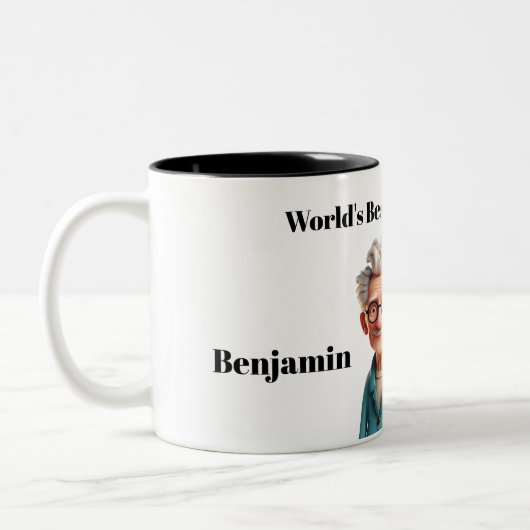 世界の最高の祖父母 – 漫画&おもしろい ツートーンマグカップ (左)