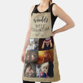 世界の最高の祖父素朴カスタム6写真コラージュ エプロン (インサイチュ)