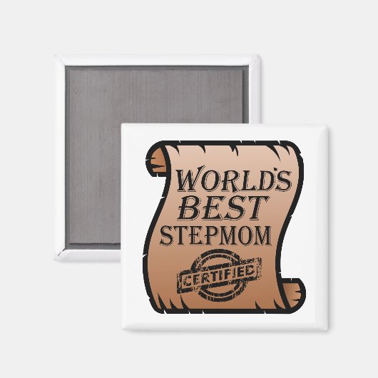 世界の最高の継母の認定証おもしろい券 マグネット (正面/裏面)
