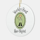 世界の最高の美容師ティーとギフト セラミックオーナメント (左)