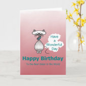 世界の最高の誕生日カードに入った妹に カード (黄色い花)