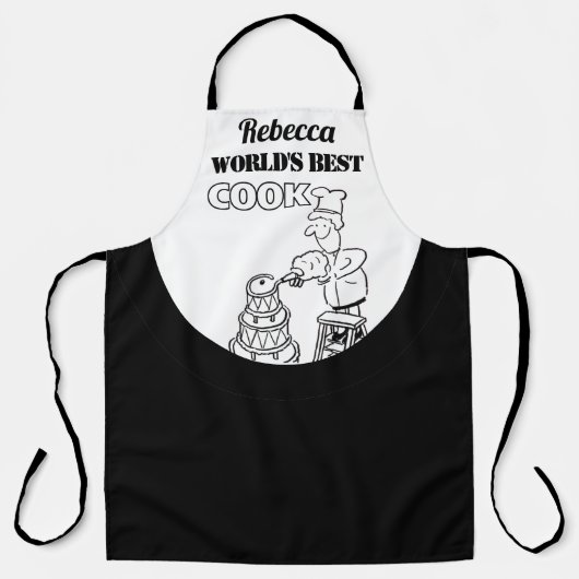 世界の最高の調理師、彼女の名前と – おもしろいギフト エプロン (正面)