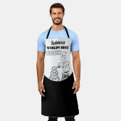 世界の最高の調理師、彼女の名前と – おもしろいギフト エプロン (着用した状態)