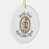 世界の最高の財実在の代理人のTeeとギフト セラミックオーナメント (右)