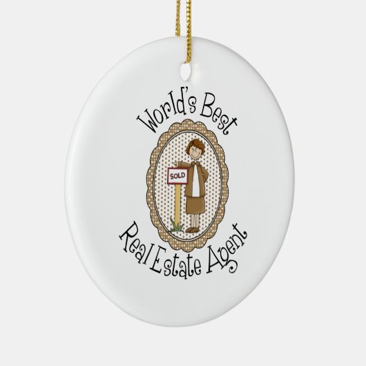 世界の最高の財実在の代理人のTeeとギフト セラミックオーナメント (右)