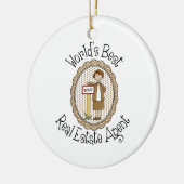 世界の最高の財実在の代理人のTeeとギフト セラミックオーナメント (左)