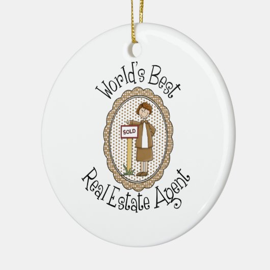 世界の最高の財実在の代理人のTeeとギフト セラミックオーナメント (左)