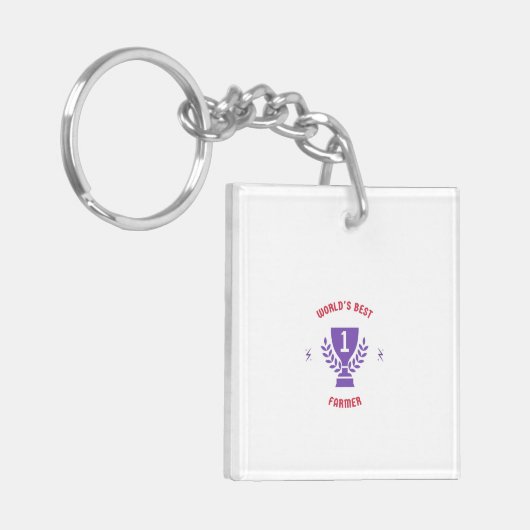 世界の最高の農家 キーホルダー (正面左)