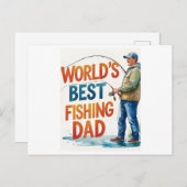 世界の最高の魚釣りパパ水カラーカード ポストカード (正面/裏面)
