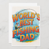 世界の最高の魚釣りパパ水彩 シーズンカード (正面/裏面)