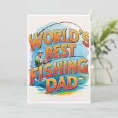 世界の最高の魚釣りパパ水彩 シーズンカード (スタンド正面)