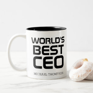 世界の最高のCEOギフトパーソナライズされたfor CEOボス ツートーンマグカップ