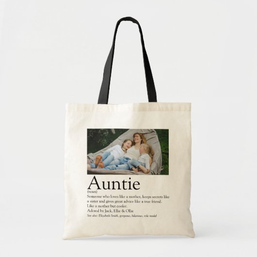 世界の最高のEver Olums Auntieの定義写真 トートバッグ (正面)