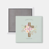 世界の最高のGODMOTHERギフト-フローラクロス マグネット (正面/裏面)