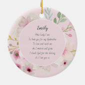 世界の最高のGODMOTHER詩 – フローラクロス セラミックオーナメント (裏面)