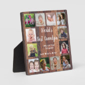 世界の最高のGrandpa 12フォトコラージパレット木材 フォトプラーク (正面)