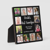 世界の最高のGrandpa Black 12フォトコラージュ フォトプラーク (正面)