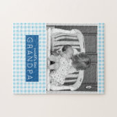 世界の最高のGrandpa Blue Plaid写真パーソナライズされた ジグソーパズル (横)