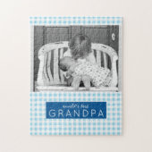 世界の最高のGrandpa Blue Plaid写真パーソナライズされた ジグソーパズル (縦)