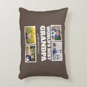 世界の最高のGrandpa Brown白色写真コラージュ アクセントクッション (正面(垂直))